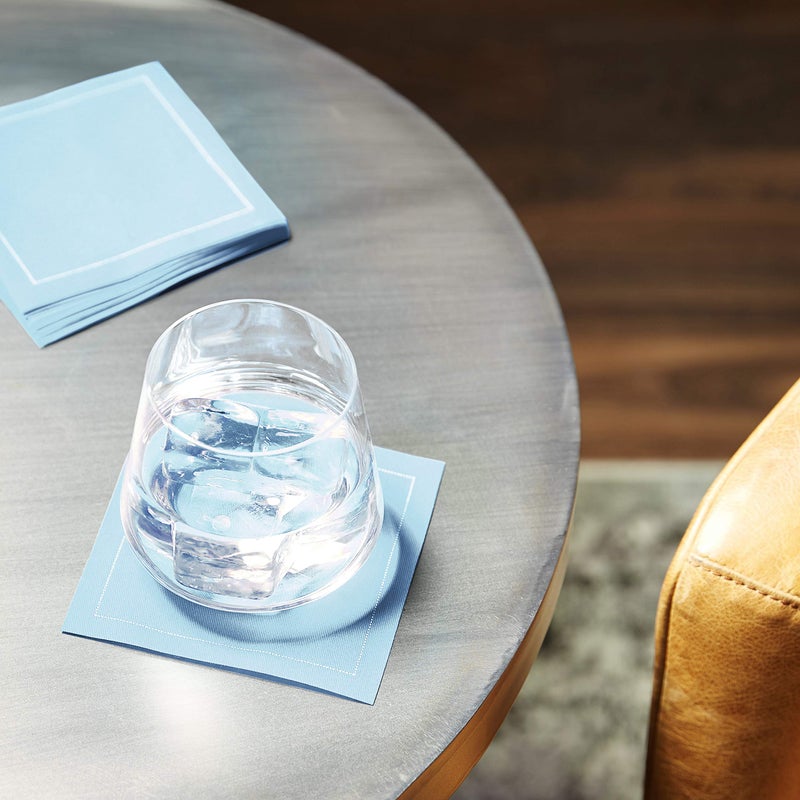 Five Star Napkins Luxury Cotton Cloth Cocktail Napkins - Bar Napkins, Party Napkins, Beverage Napkins, Events, Holiday, Wedding, Birthday, Parties - 4.5" x 4.5" - Disposable (50 x) Sky Blue - Image 2